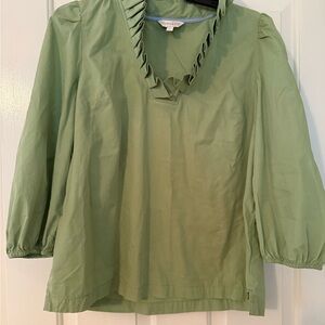 Crown & ivy Light Green Ruffled Blouse